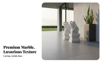 2 Pieces Stone Elephant Door Piers Traditional Classic White Marble Elephant Statues Gate Statue for Homeowners, Building Frontage, Garden