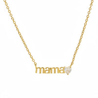 Mama Necklace Family Day Gift Mom Heart Pendant Golden Finish Boy Mom Necklace for Moms, Infant Shower