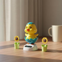 No Batteries Needed Dancing Chick Dashboard Ornament Whimsical Design Solar Powered Chick Bobblehead Eco-Friendly Solar Bobblehead Chicken for Office Desk, Windowsill