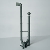 Detailed Chimney Model with Base Gray Industrial Chimney Model Miniature Smokestack for Hobbyists
