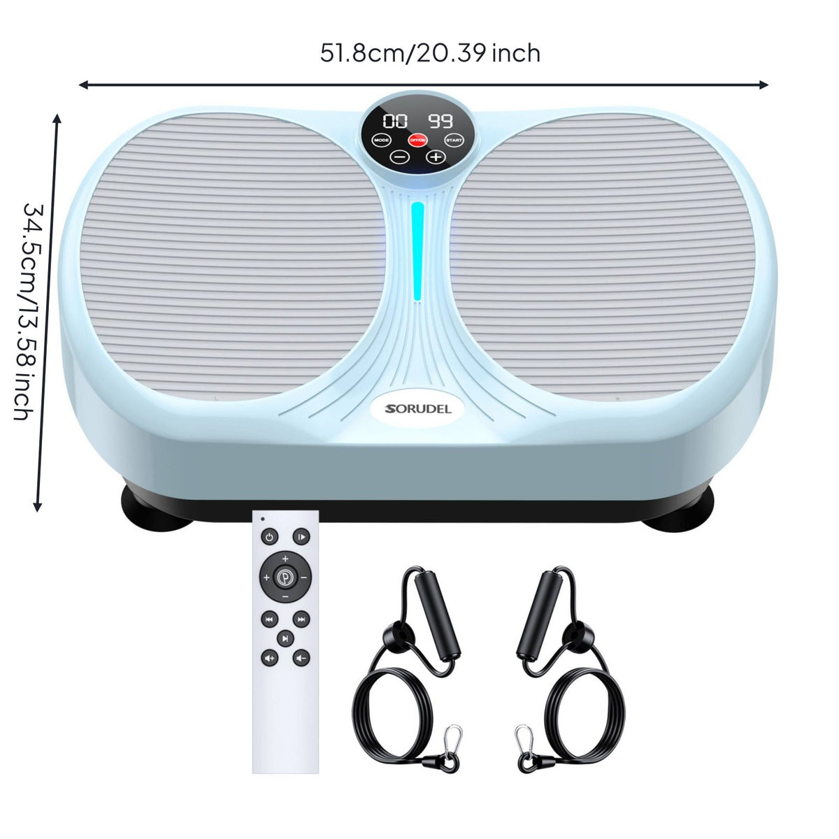 Home Workout Whole Body Vibration Platform Non-Slip Surface Vibrate Plate Exerciser Wireless Control Whole Body Vibration Instructor Digital Display