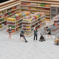 4 Pieces Convenience Store Worker Figurines Painted Worker Figures Tiny Figurines with Costumes for Collectors, Diorama