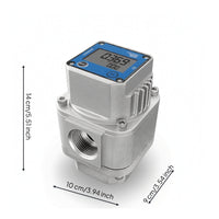 Volume Meter Electronic Digital Volume Meter with Digital Display Threaded Flowmeter for Professionals, Industrial, Research Facility, Workshop