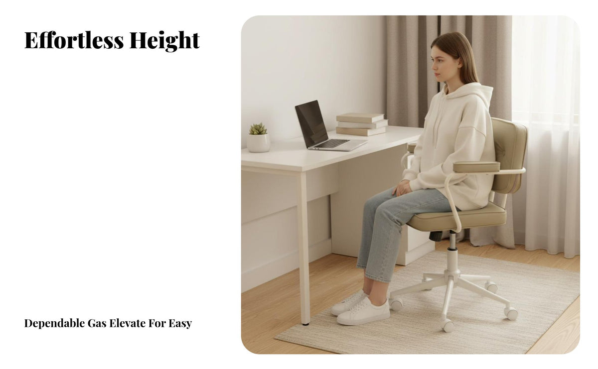 Adjustable Rolling Chair with spinerest Modern Minimalist design Office Furniture 360-Degree rotate Task Seat for Adults, Study Room, Dormitory, Bedroom