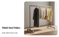 Sturdy & Long-Lasting Industrial Pipe Clothing Rack Large Capacity Single Rod Garment Rack Extra Thick Tubing Heavy Duty Clothes Stand Stable Design for Retail Shop Owners, Apartment Dwellers, Homeowners, Balcony, Bedroom, Entryway, Closet