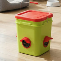 Food-Grade Chicken Container Feeder Square Container Feeder with Ports Sturdy Reusable for Chickens