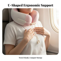 Breathable U-Shaped Travel Pillow Washable Cover Memory Foam Neck Pillow Adjustable Fit for Travelers, Airplane, Car, Office