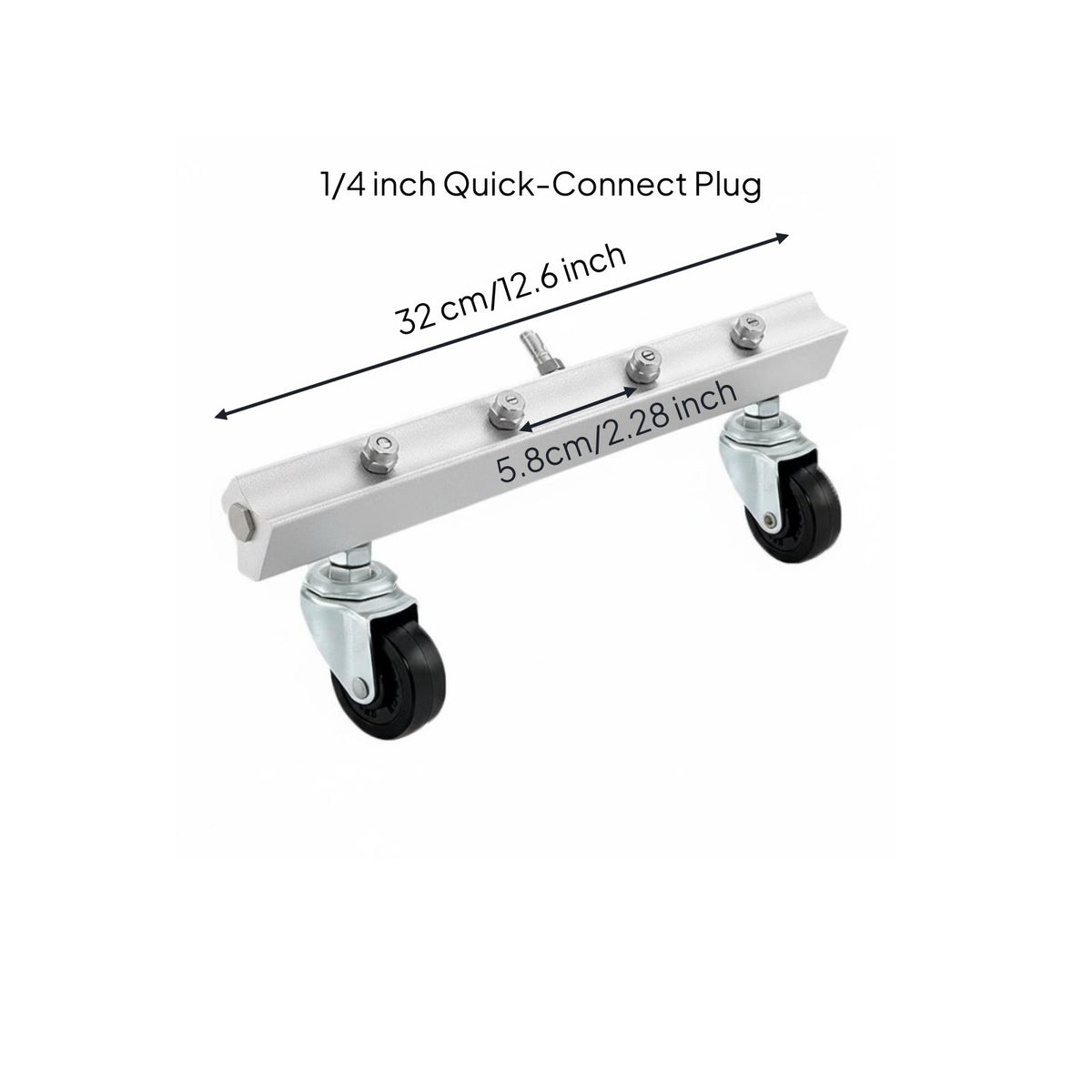 360° Swivel Casters Pressure Washer Undercarriage Cleaner Multi-Nozzle Design Car Underbody Washer Wide Spray Coverage for Driveways, Patios