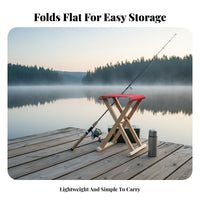 Foldable Design Cross-Legged Folding Stool Easy to Carry Wooden Cross-Brace Frame Stool Lightweight Portable Seat Quick Setup for Fishers, Tailgaters, Fishing, Camping, journey, externaldoor Meal
