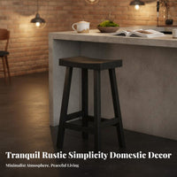 Minimalist Design Backless Saddle Stool Built-in Footrest Bar Chair Sturdy Construction Kitchen Seating Stable Frame for Homeowners, Adults, Business Owners, Pub, Cafe, Restaurant, Dining Area