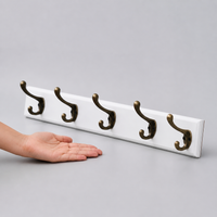 Wood Coat Rack Wall Mount, 5 Hook Modern Wooden Coat Rack for Mudroom, Space Saving Hallway Entryway Organizer