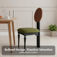 Wooden Chair with Woven Backrest French rural Design Dining Seat Retro look Easy Assembly for Renters, Restaurant, eatery
