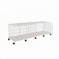 Large Space Multi-Level Cat Kennel Sturdy Construction Multi-Level Wire Kennel Easy to Clean Pet Enclosure Wheeled Base for Dog Owners, Indoor, Living Room, Bedroom, Apartment
