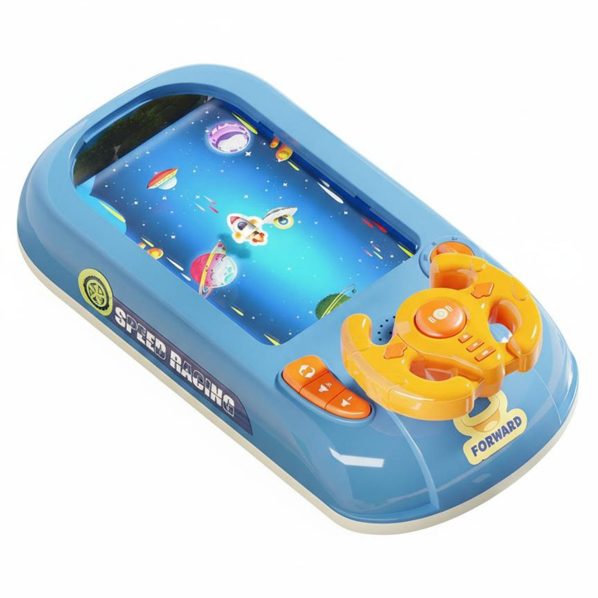 Educational Steering Wheel Driving Toy Hand-Eye Coordination Training Kids Car Racing Game Lights and Music Tabletop Car Racing Game Interactive Play for Desktop