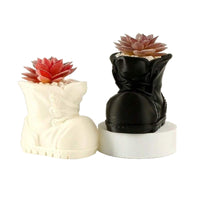 Treaded Sole Lace-up Boot Planter Compact Boot Planter Decorative for Desk