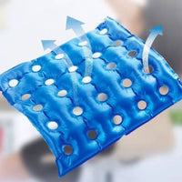 Square 25-Hole Cushion Even Weight Distribution Air-Filled Seat Pad Easy to Inflate Pressure Relief Pad for Office Workers Women, Car