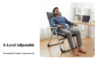 Reclining Function Foldable Nap Chair Space-Saving Padded Folding Lounger High spine Support Portable Furniture Multi-Purpose Use for Students, Office Workers, Adults, Dorm Room, Bedroom