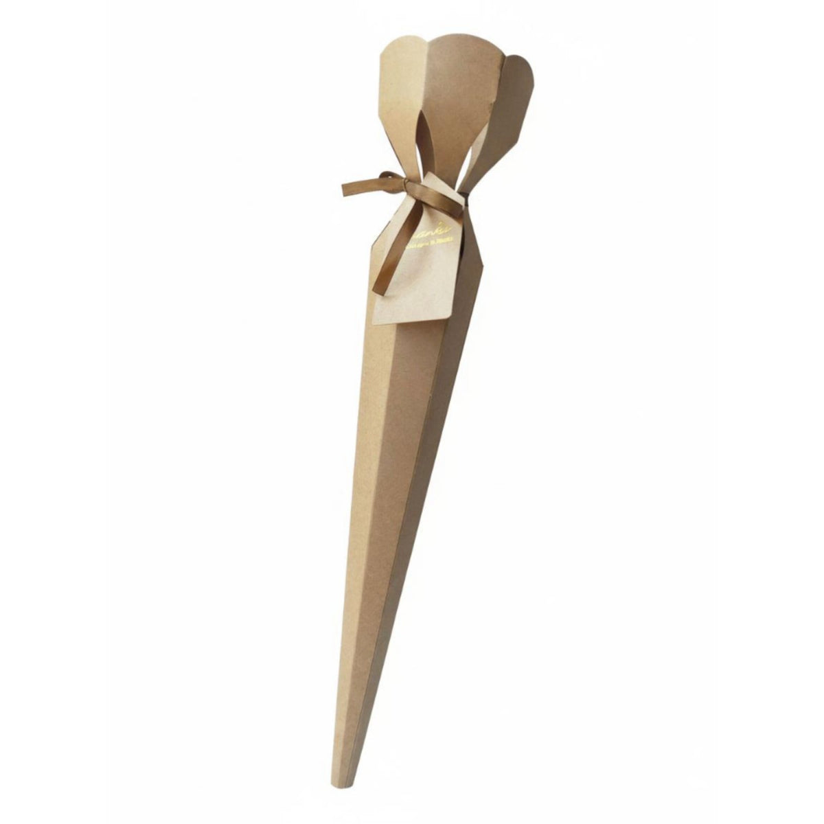Ice Cream Cone Flower Box Includes Ribbon and Tag Korean Design Floral Cone Reusable Single Blossom Present Box for DIY Crafters, Graduation