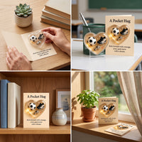 Football Pocket Hug Card with Heart-shaped Acrylic Ornament and Encouragement Card
