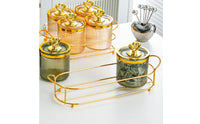 Easy to Clean Decorative Seasoning Jar Set Airtight Seal Clear Seasoning Jars with Tray Exquisite Design for Pantry Organization