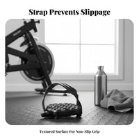2 Pieces Non-Slip Surface Exercise Bike Pedals Wear Resistant Stationary Bike Pedals with Straps Heavy Duty Replacement Pedal Straps Left/Right Marked for Home Gym Users, Cyclists, Seniors, Indoor Cycling, Workout