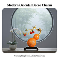 New Chinese Design Desktop Decoration Housewarming Gift Decorative Plate with Stand Chinese Character Decorative Plate Handmade