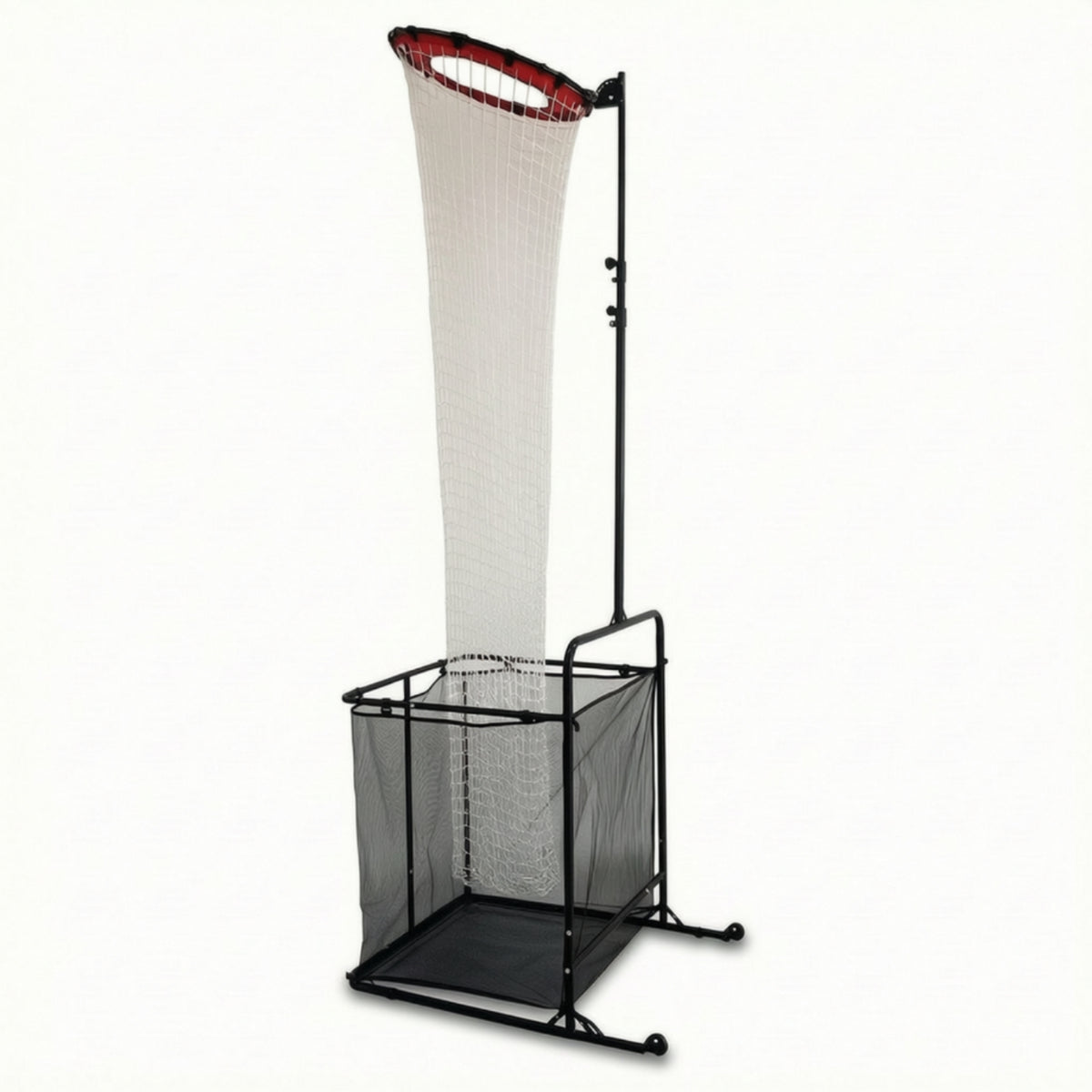 Volleyball with Ball Collection Bag Wheeled Volleyball Net with Ball Collector Foldable Athletic Gear for Gym