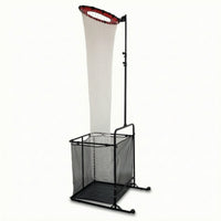 Volleyball with Ball Collection Bag Wheeled Volleyball Net with Ball Collector Foldable Athletic Gear for Gym