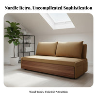 Foldable Fold-extendable Loveseat Bed 2-in-1 Design Sleeper Sofa Retro Retro Aesthetic transformable Couch Space-Saving for Apartment Dwellers, Students, homeowners, Living Room, Small areas, Lounge Area, Home Office