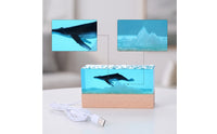 Marine Life Marine Mammal Night Light Wooden Killer Whale Resin Ocean Lamp Ambient Resin Ocean Lamp Compact for Desk