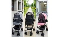 Foldable Pet Stroller with Cup Holder Breathable Pet Stroller with Storage Basket Lightweight Collapsible for Small Dogs, Cats, Outdoor Walks, Travel