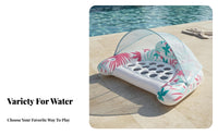 Inflatable Floater Sun Protection Canopy Inflatable Water Lounger Thickened PVC Material Infant Pool for Adults, Infants, Beach