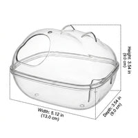 Acrylic Hamster Sand Bath and Hamster Toilet, Transparent Hamster Sand Bath for Dwarf Hamsters and Mice, Splash Guard Entry Bathtub Case
