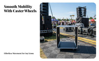 Heavy-Duty Construction 12U Rolling Audio Rack Reinforced Corners 16U Sound Equipment Case Lockable Portable Amplifier Mixer Cabinet Waterproof for Musicians, DJs, Live Performance, Stage, Touring