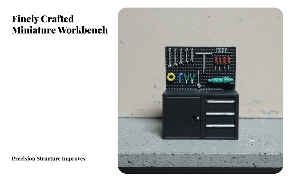 1/64 Scale Tool Cabinet Realistic Detail Model Repair Shop Tool Rack Improves Displays 1:64 Garage Accessories Set for Hobbyists
