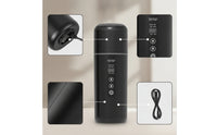 Dual Voltage Car Electric Kettle Stainless Steel Car Kettle with LCD Display Portable Compact for Road Trippers