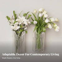 Adhesive Plant Holder Drilldrill-Less Installation Adhesive Ribbed Flower Holder