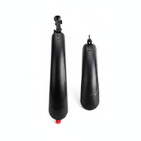 2 Pieces Bike Mudguard Pair with Rear Light Easy to Install Fenders Aerodynamic Mudguards for Cyclists, Wet-Weather Riding, Commuting