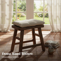 Long-Lasting Chicken Feather Wood Stool Curved Seat Backless Wooden Stool Handmade Household Furniture Easy to Clean for Adults, Families, Homeowners, Living Room, Entryway, Bedroom, Breakfast Nook