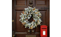 DoorWreath Artificial Lamb Ear Wreath Waterproof Home Decor for Front Door