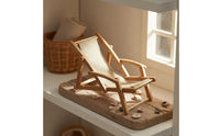 Foldable Design Miniature Beach Chair Decorative Ornament Dollhouse Lounge Chair for Hobbyists