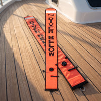 High-Visibility Inflatable Surface Marker Buoy Durable Surface Marker Buoy Portable Signaling Tube with Metal Loop Compact for Scuba Divers, Snorkelers, Snorkeling, Boat Trips
