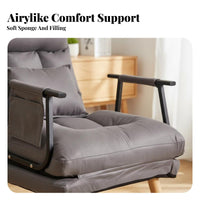 Foldable Design Convertible Lounger Bed Double-Use 3-in-1 Sleeper Chair Adjustable Backrest Recliner Space Saving for Office Workers, Students, Apartment Dwellers, Bedroom, Living Room, Small Areas, Balcony
