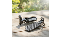 Universal Foot Pegs with Folding Bracket Collapsible Rear Pedals with Foldable Design Space-Saving Rear Bike Footrest Pedals Heavy-Duty for Passengers