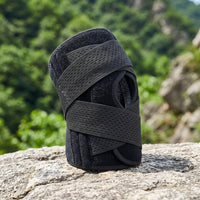 Adjustable Knee Brace with Side Stabilizers Breathable Knee Support with Patella Cutout Elastic Orthosis Supportive for Runners, Athletes, Running, Workout, Basketball