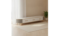TV Cabinet Curved-Front Cabinet with Drawers Minimalist Entertainment Center with Drawers for Living Room