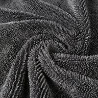 Braided Microfiber Car Drying Towel, Double Sided Microfiber Cloths, Super-Absorbent for Costco Microfibre Cloths Use, Black Gray, 1 Pack