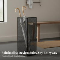 Entryway Umbrella Rack Large Capacity Stand-Alone Standing Umbrella Rack Hollow Design Storage Bin Stable Framework Hiking Pole