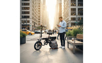 Powerful Brushless Engine Foldable Electric Bike Shock Absorption System Folding Electric Bike Aluminum Alloy Frame Fast Charging for Designated Drivers, Commuters