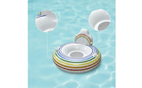 Pool Lounger with Backrest Rainbow Mesh Pool Lounger Inflatable Recliner Comfortable Cooling for Adults, Beach, Lake